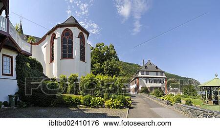 Stock Photograph - "Catholic Parish Church of St. Bartholomew, Hirzenach, Boppard, Upper Middle Rhine Valley, UNESCO World Cultural Heritage Site, Rhineland-Palatinate, Germany, Europe". Fotosearch