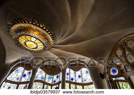 "Ceiling and lamp, Casa Batllo, designed by Architect Antoni Gaudi, Barcelona, Catalonia, Spain, Europe" View Large Photo Image Stock Photo - "Ceiling and lamp, Casa Batllo, designed by Architect Antoni Gaudi, Barcelona, Catalonia, Spain, Europe". Fotosearch