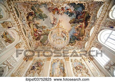 "Ceiling frescoes and chandeliers at Schloss Nymphenburg Palace, Munich, Upper Bavaria, Bavaria, Germany, Europe" View Large Photo Image Stock Photography - "Ceiling frescoes and chandeliers at Schloss Nymphenburg Palace, Munich, Upper Bavaria, Bavaria, Germany, Europe". Fotosearch