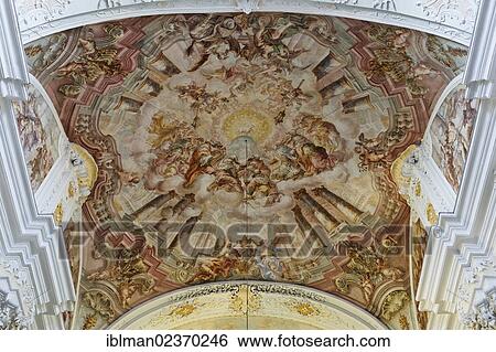 "Ceiling fresko Lamb of God in the presbytery by Wolfgang Andreas Heindl, Parish Church of St. George, Pfarrkirchen bei Bad Hall, Traunviertel district, Upper Austria, Austria, Europe" View Large Photo Image Stock Photograph - "Ceiling fresko Lamb of God in the presbytery by Wolfgang Andreas Heindl, Parish Church of St. George, Pfarrkirchen bei Bad Hall, Traunviertel district, Upper Austria, Austria, Europe". Fotosearch