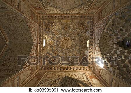 Stock Image - "Ceiling in the Abdul Aziz Khan or Abdulaziz Khan Madrassah, 1652, Bukhara, Uzbekistan, Asia". Fotosearch