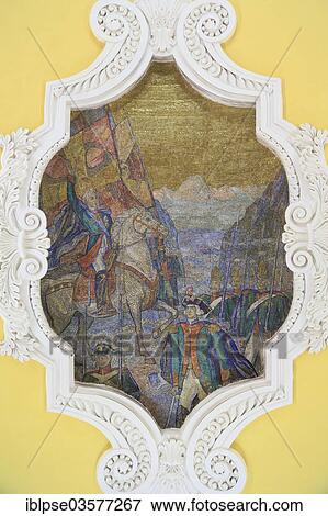 "Ceiling mosaic depicting the Napoleonic era, Komsomolskaya metro station, Moskau, Moscow Oblast, Russia, Europe" View Large Photo Image Stock Photo - "Ceiling mosaic depicting the Napoleonic era, Komsomolskaya metro station, Moskau, Moscow Oblast, Russia, Europe". Fotosearch