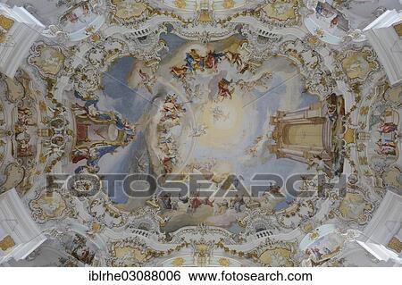 "Ceiling painting in the Pilgrimage Church of Wies, Steingaden, Bavaria, Germany, Europe" View Large Photo Image Stock Photograph - "Ceiling painting in the Pilgrimage Church of Wies, Steingaden, Bavaria, Germany, Europe". Fotosearch