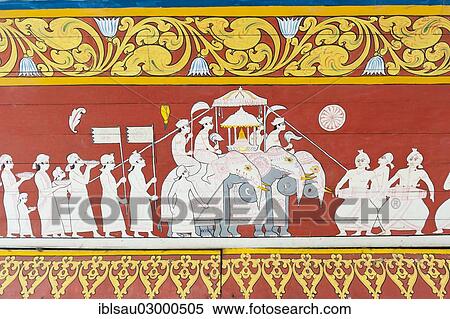 "Ceiling painting, parade with elephants, Buddhist shrine, Sri Dalada Maligawa, Temple of the Tooth in Kandy, Kandy, Sri Lanka, Asia" View Large Photo Image Stock Photography - "Ceiling painting, parade with elephants, Buddhist shrine, Sri Dalada Maligawa, Temple of the Tooth in Kandy, Kandy, Sri Lanka, Asia". Fotosearch