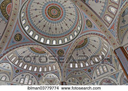 Picture - "Ceiling paintings, Merkez Kulliye Mosque, Manavgat, Antalya Province, Turkey, Asia". Fotosearch