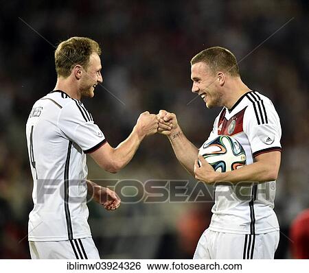 "Celebrating a goal, Lukas Podolski, GER, right, and Benedikt Howedes, GER, left, match Germany vs. Armenia, Coface Arena, Mainz, Rhineland-Palatinate, Germany, Europe" View Large Photo Image Stock Photograph - "Celebrating a goal, Lukas Podolski, GER, right, and Benedikt Howedes, GER, left, match Germany vs. Armenia, Coface Arena, Mainz, Rhineland-Palatinate, Germany, Europe". Fotosearch