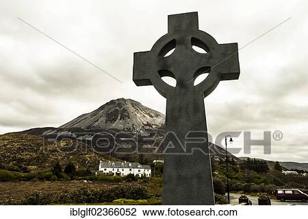"Celtic ross in front of Mt Errigal, Money Beg, County Donegal, Republic of Ireland, Europe" View Large Photo Image Stock Image - "Celtic ross in front of Mt Errigal, Money Beg, County Donegal, Republic of Ireland, Europe". Fotosearch