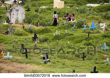 Stock Photo - "Cemetery of an Indian village, Chamula, Chiapas, Mexico, North America". Fotosearch