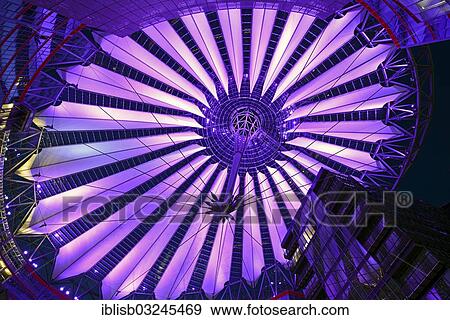 "Central forum with roof of the Sony Center at Potsdamer Platz, in the evening, Mitte, Berlin, Berlin, Germany, Europe" View Large Photo Image Stock Photo - "Central forum with roof of the Sony Center at Potsdamer Platz, in the evening, Mitte, Berlin, Berlin, Germany, Europe". Fotosearch