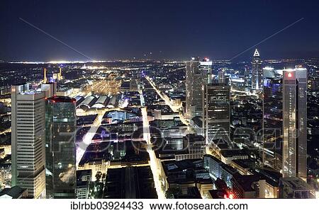 "Central station and railway station district, high-rise buildings in the financial district, Fair Tower, at night, Frankfurt am Main, Hesse, Germany, Europe" View Large Photo Image Stock Image - "Central station and railway station district, high-rise buildings in the financial district, Fair Tower, at night, Frankfurt am Main, Hesse, Germany, Europe". Fotosearch