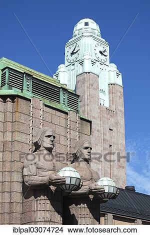 "Central Station, Art Nouveau, figures, sculptures on the facade, Helsinki, Uusimaa, Finland, Europe" View Large Photo Image Picture - "Central Station, Art Nouveau, figures, sculptures on the facade, Helsinki, Uusimaa, Finland, Europe". Fotosearch