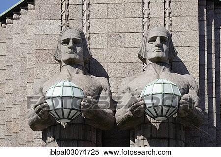 "Central Station, Art Nouveau, figures or sculptures on the facade, Helsinki, Uusimaa, Finland, Europe" View Large Photo Image Stock Photography - "Central Station, Art Nouveau, figures or sculptures on the facade, Helsinki, Uusimaa, Finland, Europe". Fotosearch