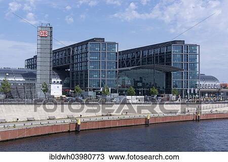 Stock Image - "Central Station on the River Spree, Berlin, Germany, Europe". Fotosearch
