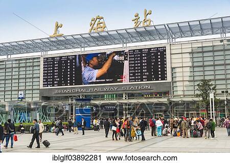 "Central Station with people in front of the entrance and the information board, Shanghai, China, Asia" View Large Photo Image Stock Image - "Central Station with people in front of the entrance and the information board, Shanghai, China, Asia". Fotosearch