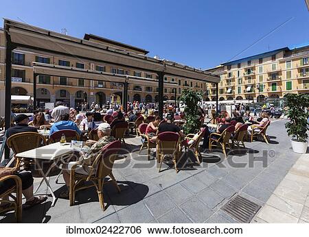 Central street cafes on Placa de Major square, historic town centre, Palma de Majorca, Majorca, Balearic Islands, Spain, Europe View Large Photo Image Stock Photograph - Central street cafes on Placa de Major square, historic town centre, Palma de Majorca, Majorca, Balearic Islands, Spain, Europe. Fotosearch