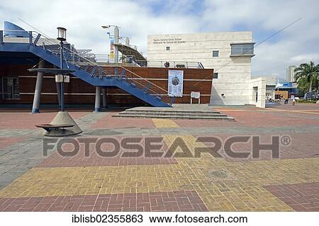 Stock Image - "Centro Cultural Simon Bolivar, cultural centre on the waterfront of Park Malecon on the banks of the Rio Guayas, Guayaquil, Ecuador, South America". Fotosearch