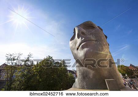 Stock Photograph - "Centurione sculpture by I. Mitoraj, Bamberg, Upper Franconia, Franconia, Bavaria, Germany, Europe, PublicGround, Europe". Fotosearch