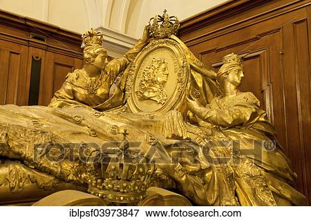 Stock Photo - "Ceremonial coffin in the Hohenzollern crypt in the Berlin Cathedral, Berlin, Germany, Europe". Fotosearch