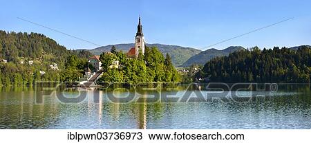"Cerkev Marijinega vnebovzetja or Assumption Church on Bled Island in the middle of Lake Bled, Bled, Upper Carniola, Slovenia, Europe" View Large Photo Image Stock Image - "Cerkev Marijinega vnebovzetja or Assumption Church on Bled Island in the middle of Lake Bled, Bled, Upper Carniola, Slovenia, Europe". Fotosearch