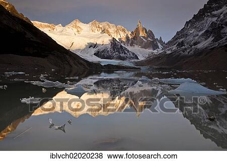 "Cerro Torre Mountain, reflection in a lake, Andes, Patagonia, Argentina, South America" View Large Photo Image Stock Photo - "Cerro Torre Mountain, reflection in a lake, Andes, Patagonia, Argentina, South America". Fotosearch
