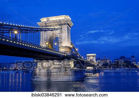 "Chain Bridge at the blue hour, Budapest, Hungary, Europe" View Large Photo Image Stock Image - "Chain Bridge at the blue hour, Budapest, Hungary, Europe". Fotosearch