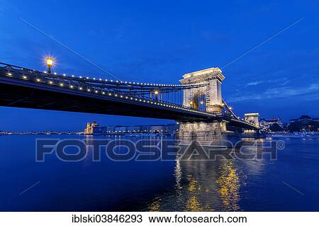 "Chain Bridge at the blue hour, Budapest, Hungary, Europe" View Large Photo Image Stock Image - "Chain Bridge at the blue hour, Budapest, Hungary, Europe". Fotosearch