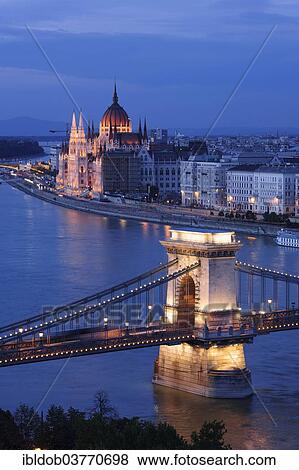"Chain Bridge over the Danube, Parliament, Budapest, Hungary, Europe" View Large Photo Image Stock Photo - "Chain Bridge over the Danube, Parliament, Budapest, Hungary, Europe". Fotosearch