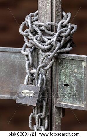 "Chain with padlock on an iron gate, Budapest, Hungary, Europe" View Large Photo Image Stock Image - "Chain with padlock on an iron gate, Budapest, Hungary, Europe". Fotosearch