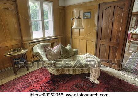 "Chaise longue in the living room of a factory owner, 1950s, Museum of Industry, Lauf an der Pegnitz, Middle Franconia, Bavaria, Germany, Europe" View Large Photo Image Stock Photography - "Chaise longue in the living room of a factory owner, 1950s, Museum of Industry, Lauf an der Pegnitz, Middle Franconia, Bavaria, Germany, Europe". Fotosearch