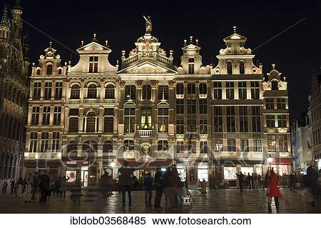 "Chaloupe d'Or, Grote Markt, Grand Place market square, illuminated at night, Brussels, Brussels Region, Belgium, Europe" View Large Photo Image Stock Photography - "Chaloupe d'Or, Grote Markt, Grand Place market square, illuminated at night, Brussels, Brussels Region, Belgium, Europe". Fotosearch