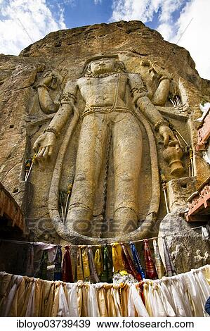 Stock Photo - "Chamba statue, Mulbekh Monastery or Mulbekh Gompa, Mulbekh, Ladakh, Jammu and Kashmir, India, Asia". Fotosearch