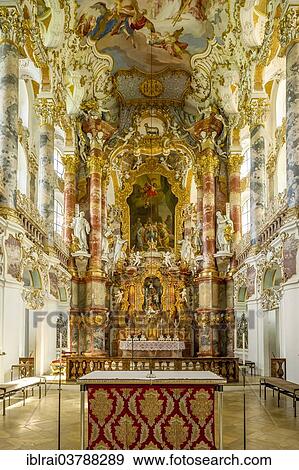 "Chancel choir and high altar, Wieskirche, Steingaden, Pfaffenwinkel, Upper Bavaria, Bavaria, Germany, Europe" View Large Photo Image Stock Photo - "Chancel choir and high altar, Wieskirche, Steingaden, Pfaffenwinkel, Upper Bavaria, Bavaria, Germany, Europe". Fotosearch