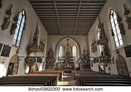 Stock Image - "Chancel of the Church of St. John the Baptist, Bad Hindelang, Upper Allgau, Bavaria, Germany, Europe". Fotosearch
