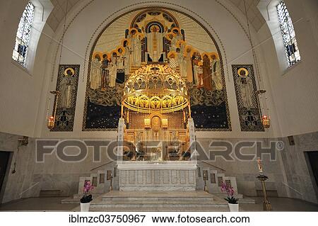 "Chancel of the Church of St. Leopold at Steinhof, built 1904-1907, designed by Otto Wagner, most important building of the Viennese Art Nouveau, Vienna, Vienna State, Austria, Europe" View Large Photo Image Stock Photo - "Chancel of the Church of St. Leopold at Steinhof, built 1904-1907, designed by Otto Wagner, most important building of the Viennese Art Nouveau, Vienna, Vienna State, Austria, Europe". Fotosearch