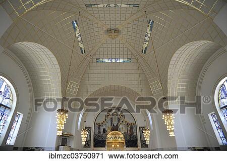 Stock Image - "Chancel with dome of the Church of St. Leopold at Steinhof, built 1904-1907, designed by Otto Wagner, most important building of the Viennese Art Nouveau, Vienna, Vienna State, Austria, Europe". Fotosearch