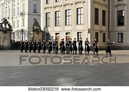 "Changing of the Guard at Prague Castle, Hradcany, Prague, Czech Republic, Europe" View Large Photo Image Stock Photograph - "Changing of the Guard at Prague Castle, Hradcany, Prague, Czech Republic, Europe". Fotosearch