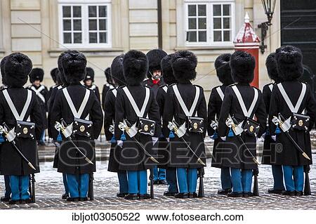"Changing of the guard ceremony in front of the Royal Palace Amalienborg with the Royal Life Guards, Copenhagen, Capital Region of Denmark, Denmark, Europe" View Large Photo Image Stock Image - "Changing of the guard ceremony in front of the Royal Palace Amalienborg with the Royal Life Guards, Copenhagen, Capital Region of Denmark, Denmark, Europe". Fotosearch