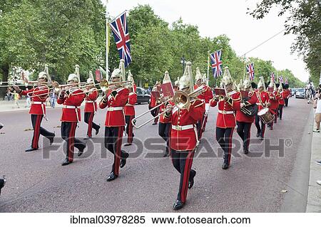 "Changing of the Guard in The Mall, on their way to Buckingham Palace, City of Westminster, London, England, United Kingdom, Europe" View Large Photo Image Stock Photography - "Changing of the Guard in The Mall, on their way to Buckingham Palace, City of Westminster, London, England, United Kingdom, Europe". Fotosearch
