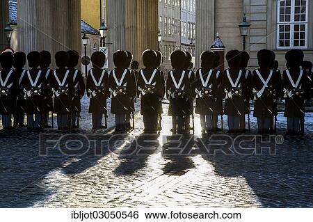 "Changing of the guard, royal bodyguards, ceremony outside Amalienborg royal palace, Copenhagen, Capital Region of Denmark, Denmark, Europe" View Large Photo Image Stock Photograph - "Changing of the guard, royal bodyguards, ceremony outside Amalienborg royal palace, Copenhagen, Capital Region of Denmark, Denmark, Europe". Fotosearch