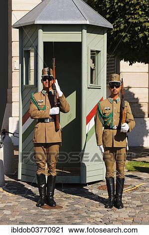"Changing of the guards in front of the Presidential Palace Sandor Palace on Castle Hill, Budapest, Hungary, Europe" View Large Photo Image Stock Image - "Changing of the guards in front of the Presidential Palace Sandor Palace on Castle Hill, Budapest, Hungary, Europe". Fotosearch