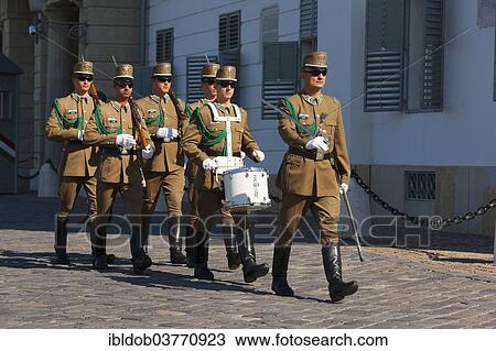 "Changing of the guards in front of the Presidential Palace Sandor Palace on Castle Hill, Budapest, Hungary, Europe" View Large Photo Image Stock Image - "Changing of the guards in front of the Presidential Palace Sandor Palace on Castle Hill, Budapest, Hungary, Europe". Fotosearch