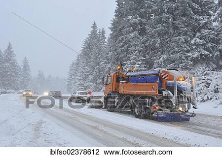 "Chaotic snow conditions on the A-road No. 4 in the Harz mountains near Torfhaus, snowplough clearing winter streets, Lower Saxony, Germany, Europe" View Large Photo Image Stock Image - "Chaotic snow conditions on the A-road No. 4 in the Harz mountains near Torfhaus, snowplough clearing winter streets, Lower Saxony, Germany, Europe". Fotosearch