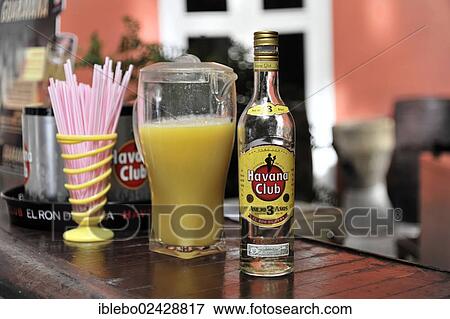Stock Photo - "Chapala, a cocktail with rum, Havana Club Rum Museum, central Havana, Centro Habana, Cuba, Greater Antilles, Central America, America, North America". Fotosearch