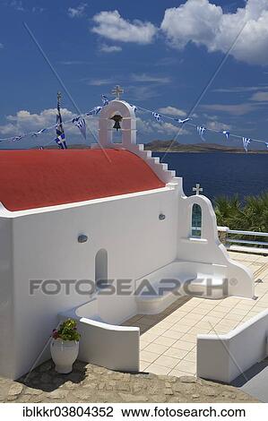 Stock Image - "Chapel in Agios Ioannis, Mykonos, Cyclades, Greece, Europe". Fotosearch