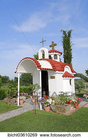Stock Photo - "Chapel, Limnochori, Central Macedonia, Greece, Europe". Fotosearch