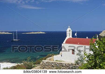 Stock Photo - "Chapel near Mykonos Town, Mykonos, Cyclades, Greece, Europe". Fotosearch