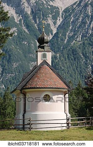 "Chapel of Mary Queen in front of the Karwendel Mountains, near Mittenwald, Werdenfelser Land, Upper Bavaria, Bavaria, Germany, Europe" View Large Photo Image Stock Image - "Chapel of Mary Queen in front of the Karwendel Mountains, near Mittenwald, Werdenfelser Land, Upper Bavaria, Bavaria, Germany, Europe". Fotosearch