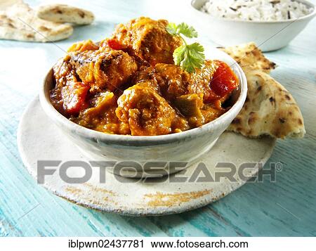 "Char grilled Chicken Jalfrezi with rice and naan bread, Indian food" View Large Photo Image Stock Image - "Char grilled Chicken Jalfrezi with rice and naan bread, Indian food". Fotosearch