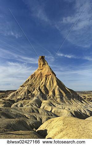 "Characteristic bizarre landscape of ocher clay, semidesert Bardenas Reales, UNESCO Biosphere Reserve, Navarra, northern Spain, Spain, Europe, PublicGround, Europe" View Large Photo Image Stock Photograph - "Characteristic bizarre landscape of ocher clay, semidesert Bardenas Reales, UNESCO Biosphere Reserve, Navarra, northern Spain, Spain, Europe, PublicGround, Europe". Fotosearch