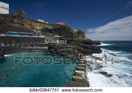 "Charco Azul, natural swimming pool, San Andres, La Palma, Canary Islands, Spain, Europe" View Large Photo Image Stock Image - "Charco Azul, natural swimming pool, San Andres, La Palma, Canary Islands, Spain, Europe". Fotosearch